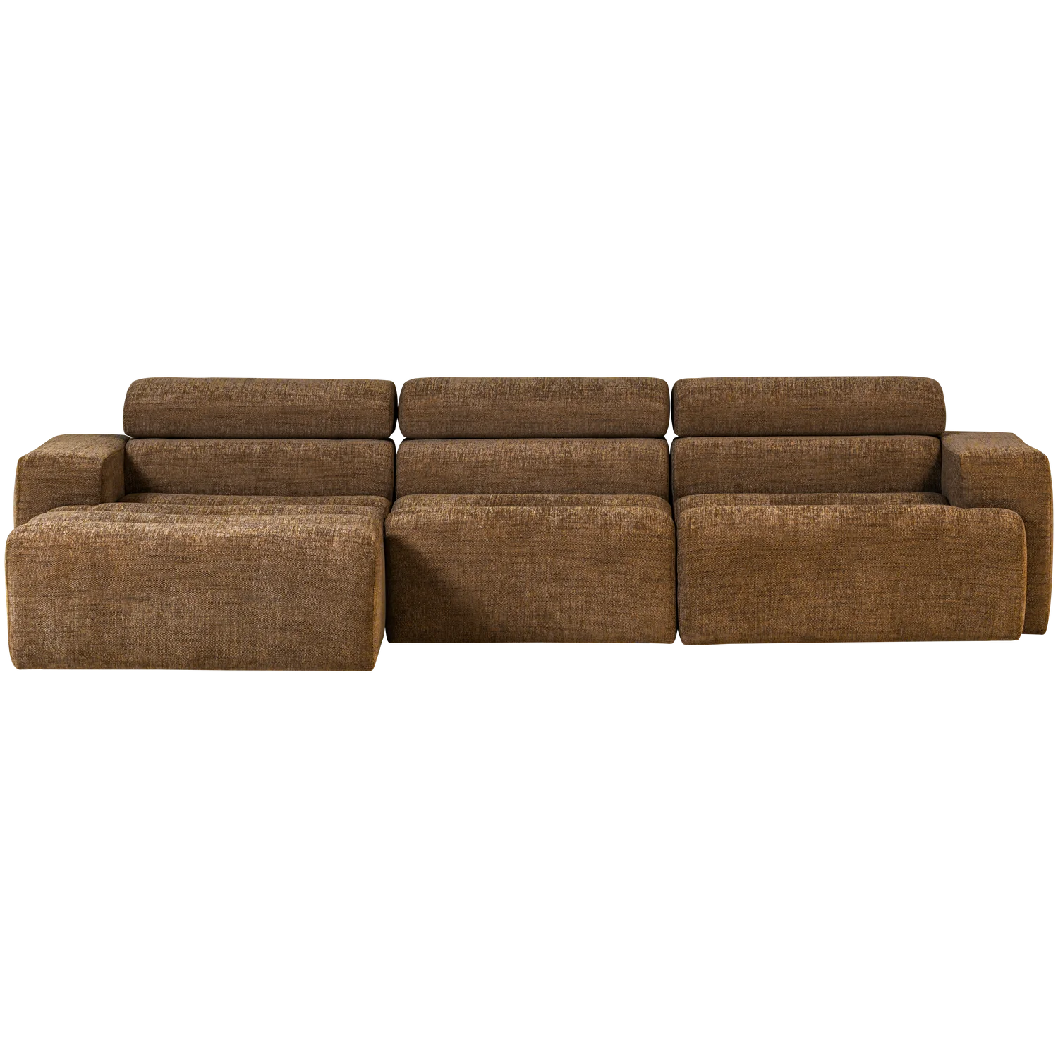 Ecksofa Sofa NOVI Bezug Melange karamell Chaiselongue links