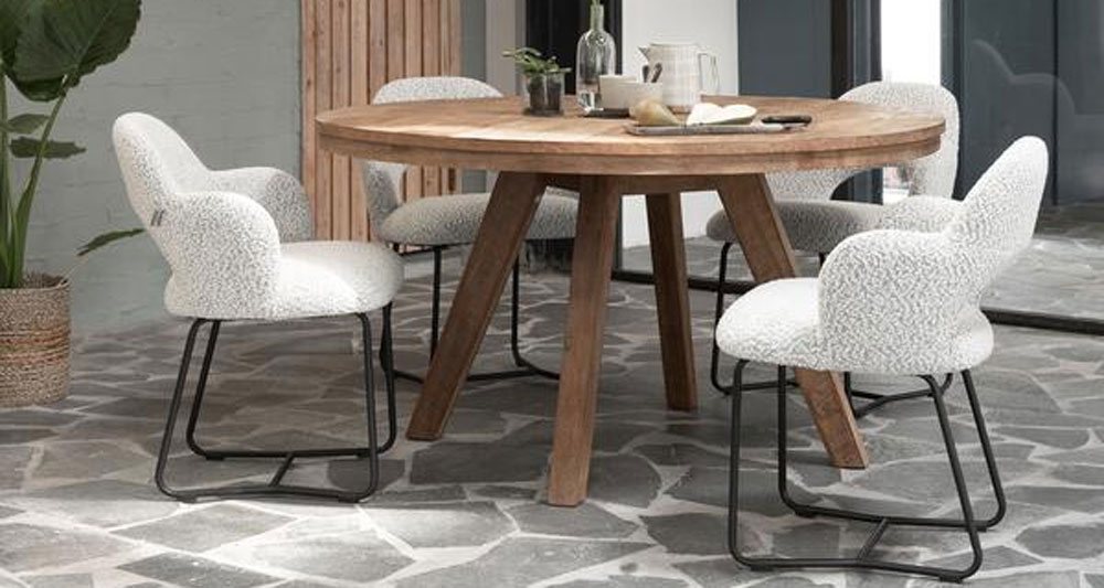 Esszimmerstuhl Vista Bouclé hellgrau Armlehnstuhl