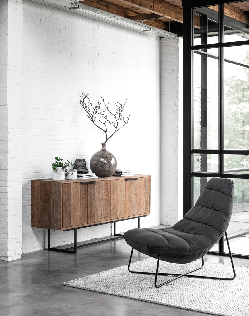 Sideboard Odeon 185 cm Teakholz Metall Kommode