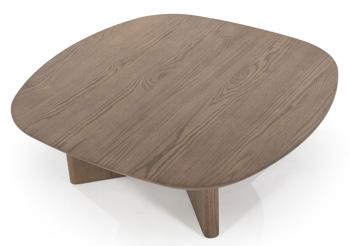 Couchtisch Stef 80 x 80 cm Eiche Holz Furnier braun