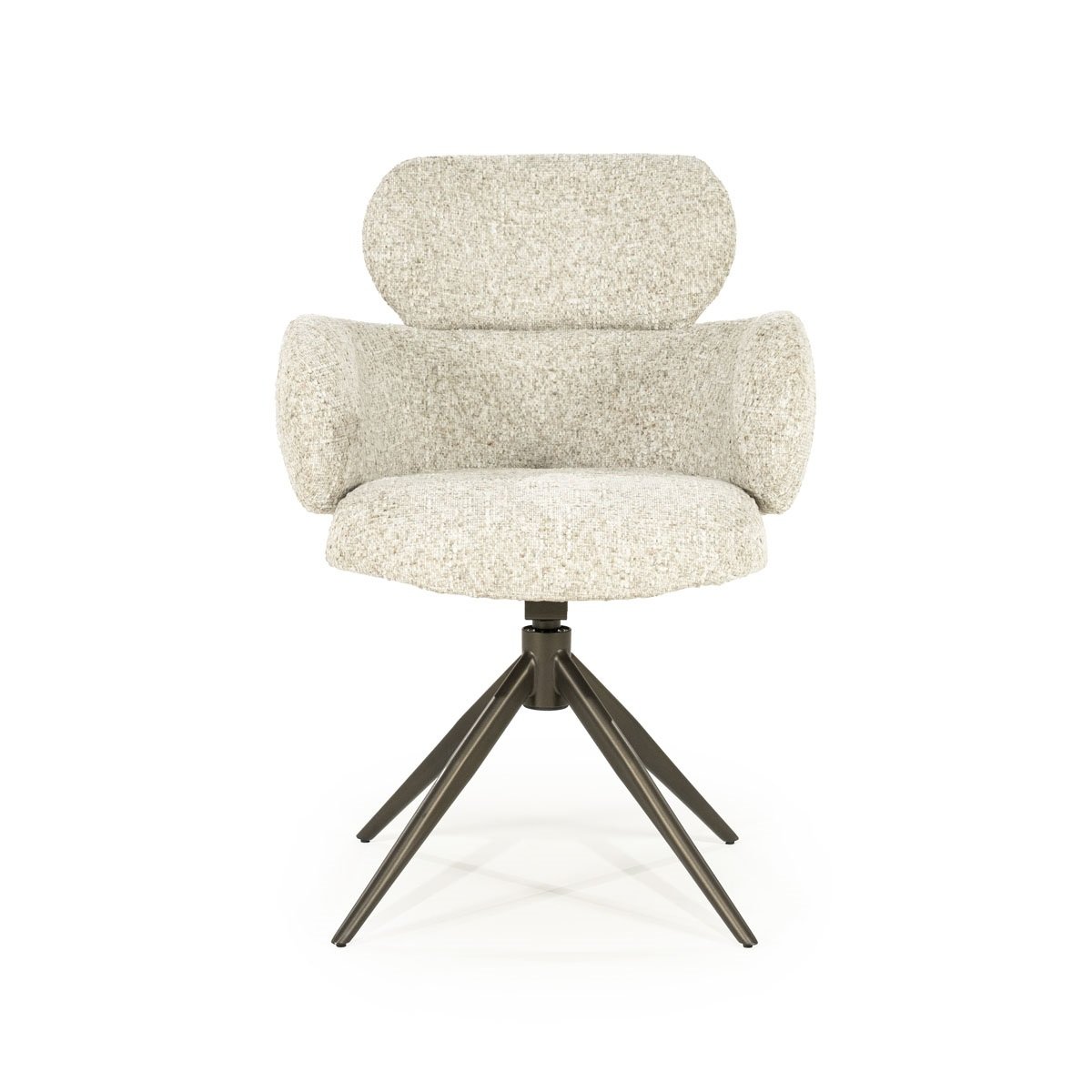 Esszimmerstuhl Darcio Drehstuhl Stuhl mit Armlehnen Stoff beige