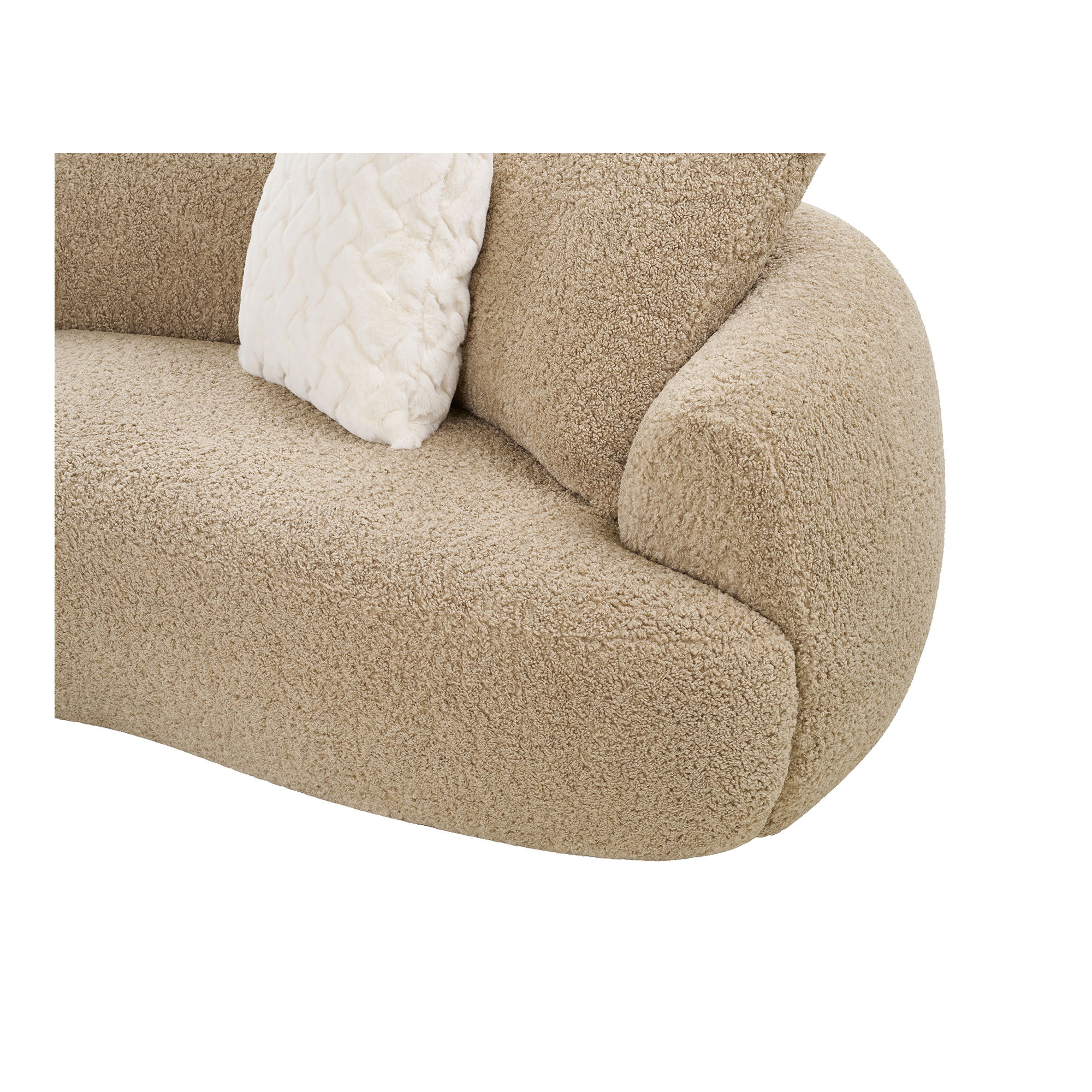 4 Sitzer Sofa BALI 302 cm mit 4 Kissen Bezug hellbraun