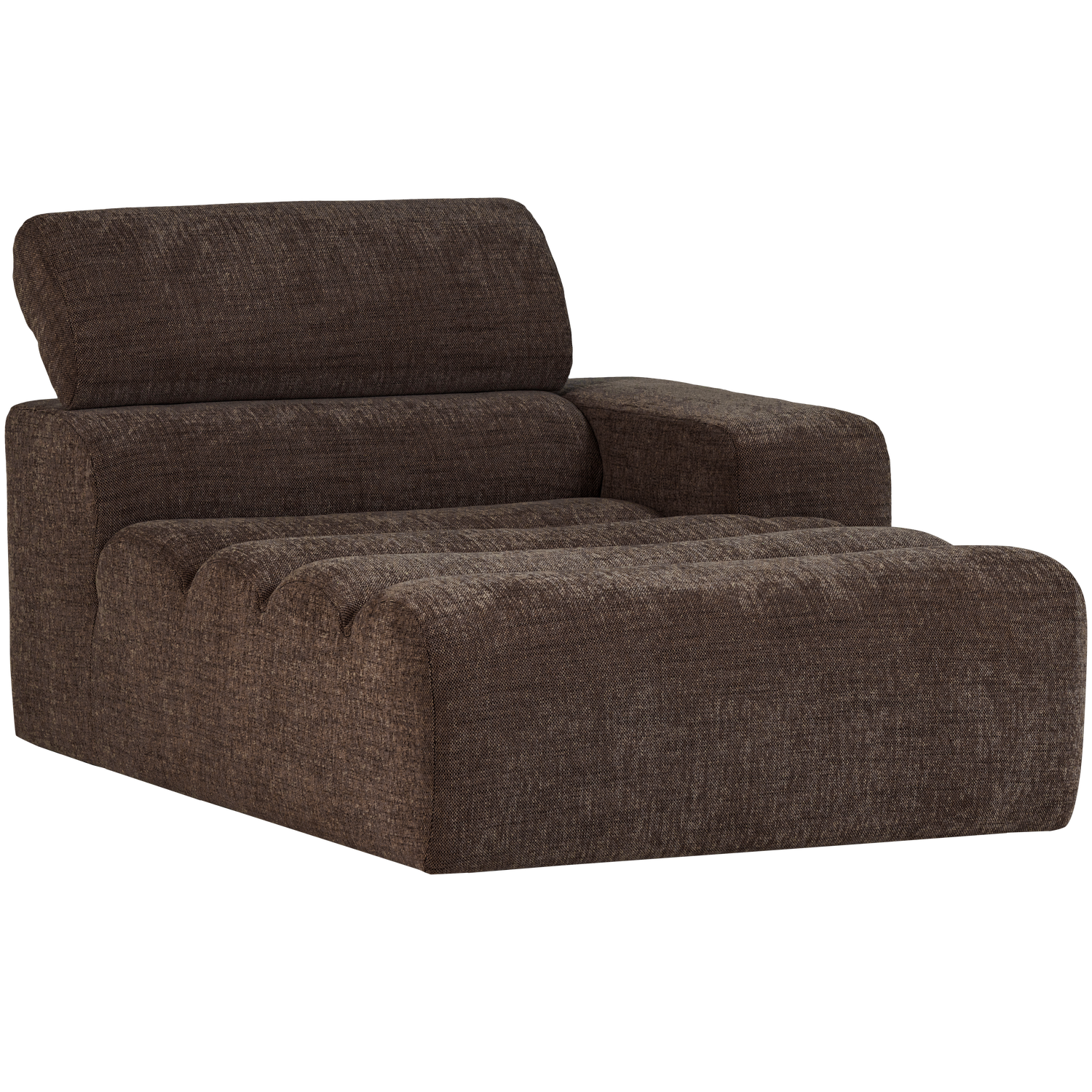 Sofaelement NOVI mit Longue Element rechts Webstoff dunkelbraun melange