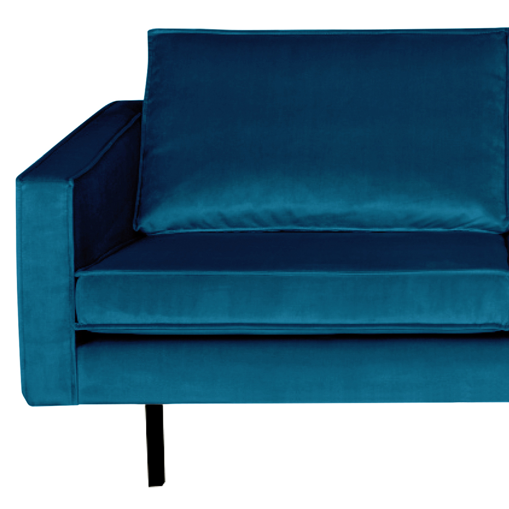 2,5 Sitzer Sofa Rodeo Samt blau Couch Garnitur Samtsofa Couchgarnitur