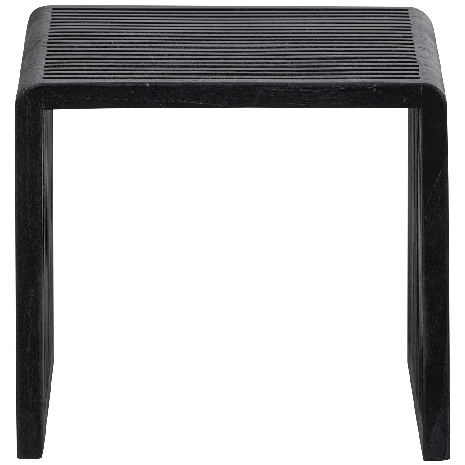 2er Set Beistelltisch WILLA recyceltem Teakholz schwarz