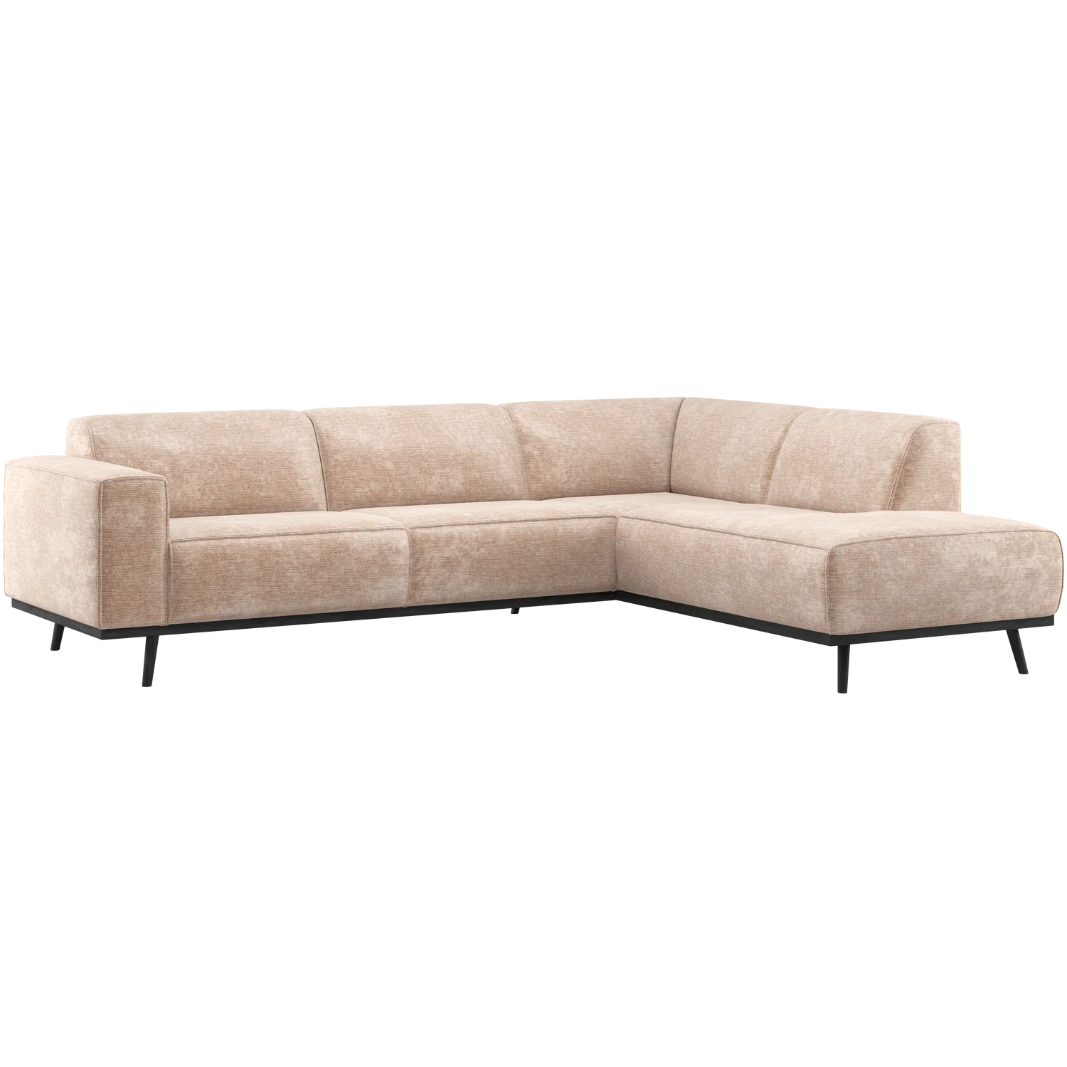 Eckgsofa STATEMENT Samt-Chenille natur Longchair rechts