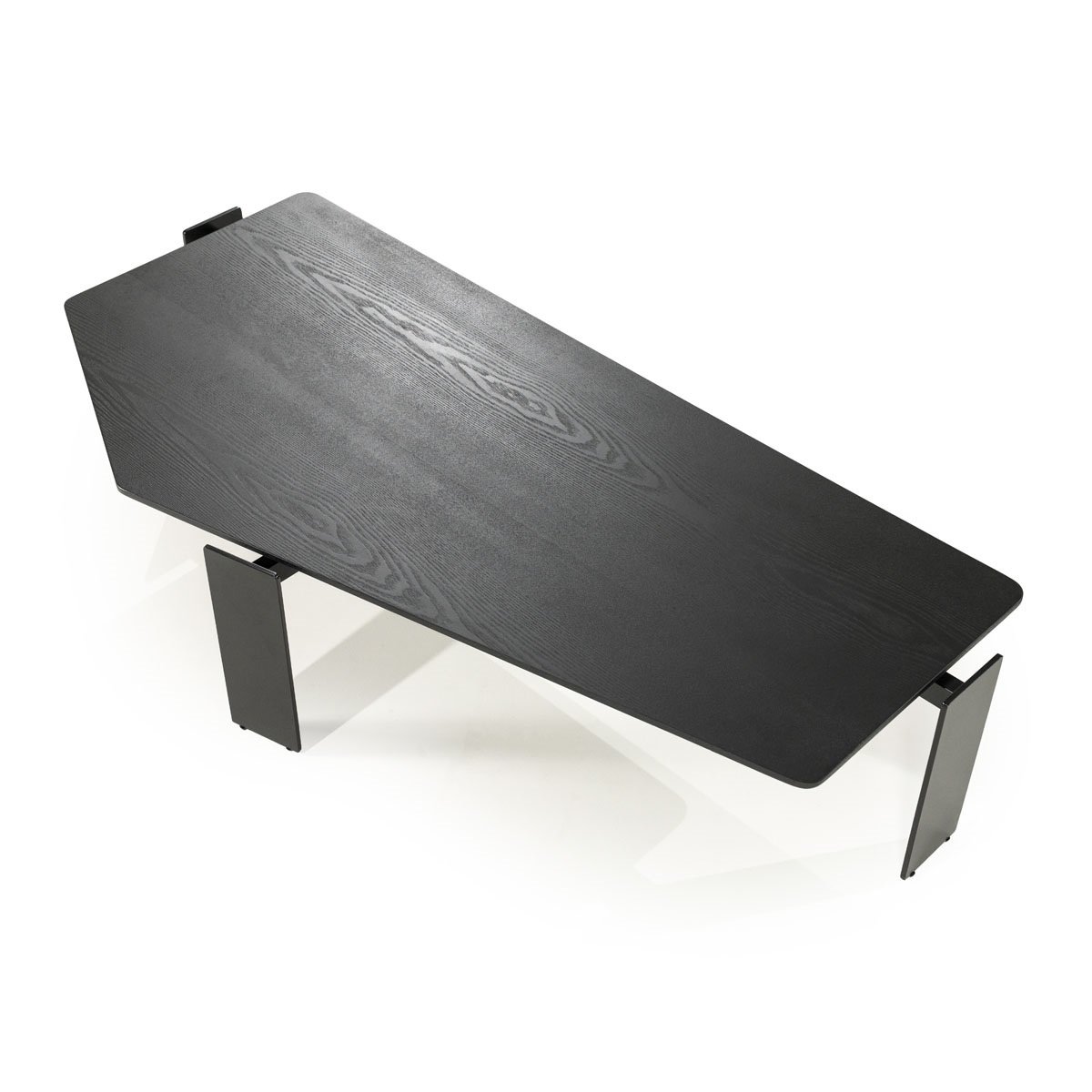 Couchtisch Robert 150 x 70 cm Eschenholz Furnier schwarz Metall 