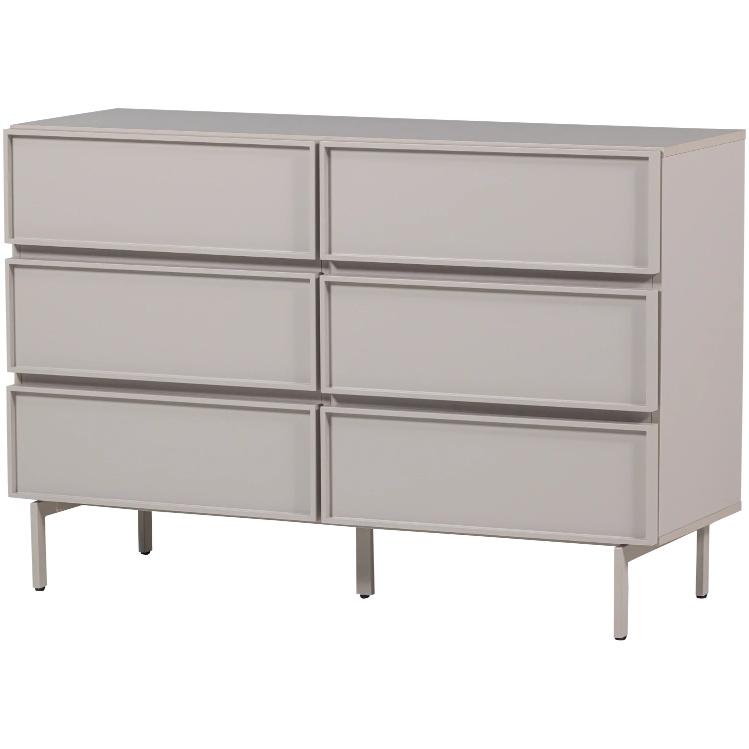 Kommode TOURS 120 cm mit 6 Schubladen MDF Melamin beschichtet sandfarben