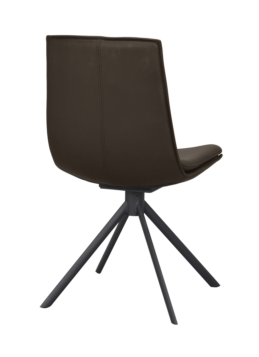 Esszimmerstuhl RAPPO Leder drehbar Drehstuhl braun