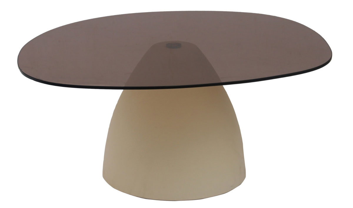 Couchtisch Zaylon 86 x 76 cm organisch Metall Glasplatte