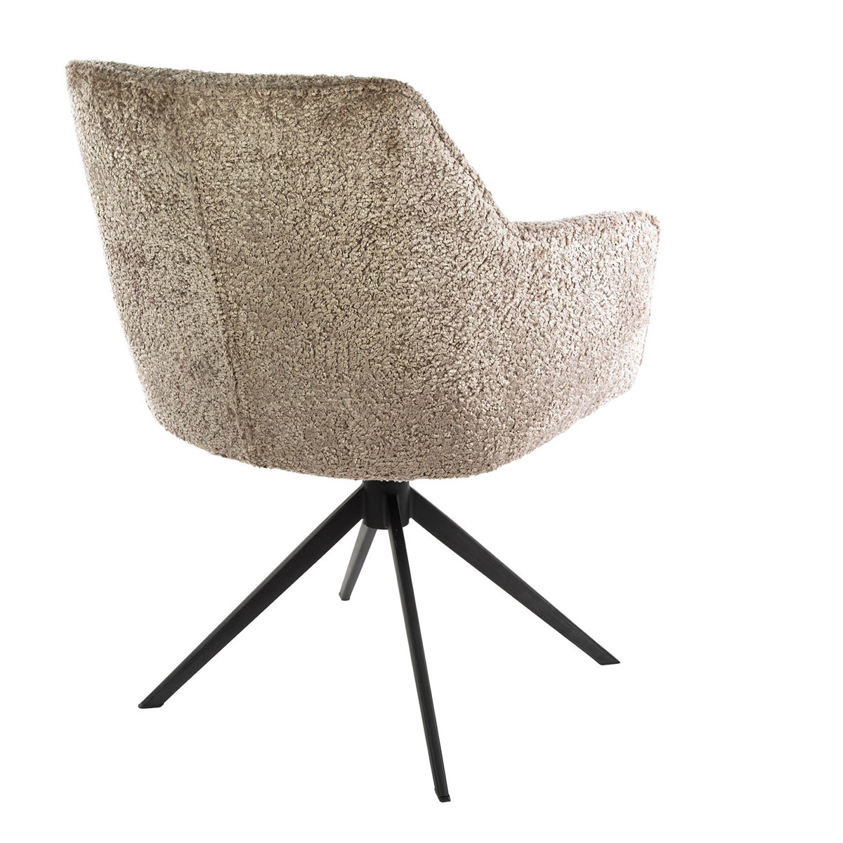 Esszimmerstuhl ARVIC mit Armlehne Stuhl drehbar Teddystoff sand