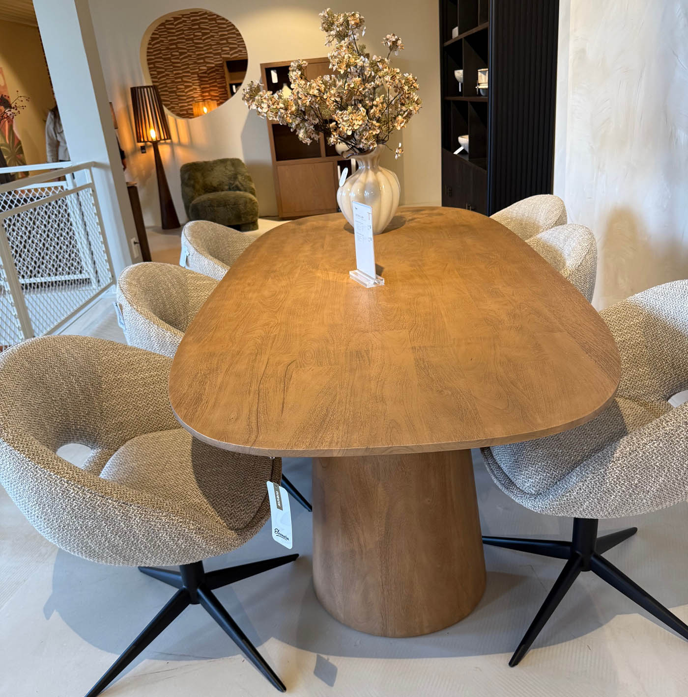 Esstisch Lune oval 240 x 105 cm Mango Massivholz 