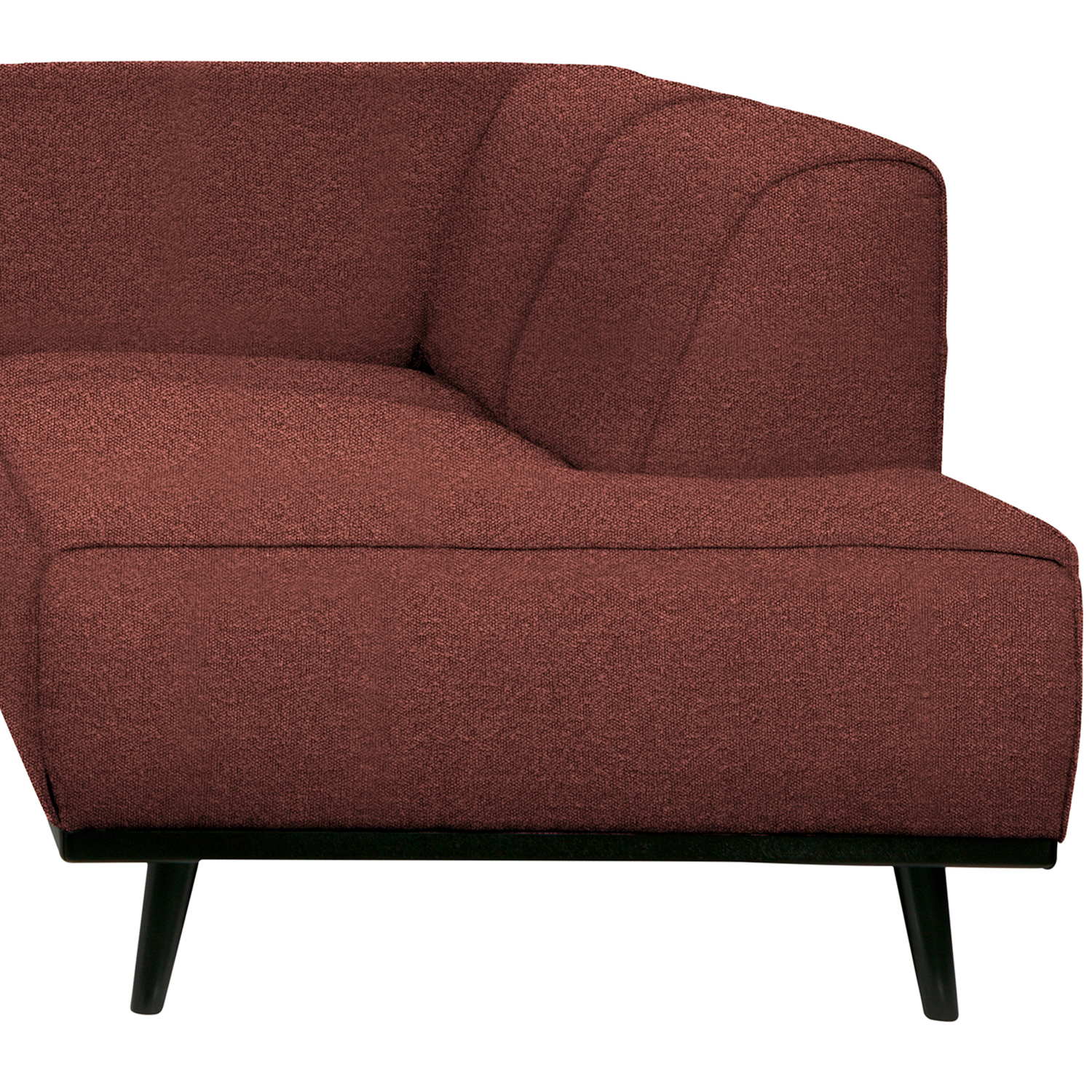 Ecksofa Statement Bouclé Kastanie Longchair rechts