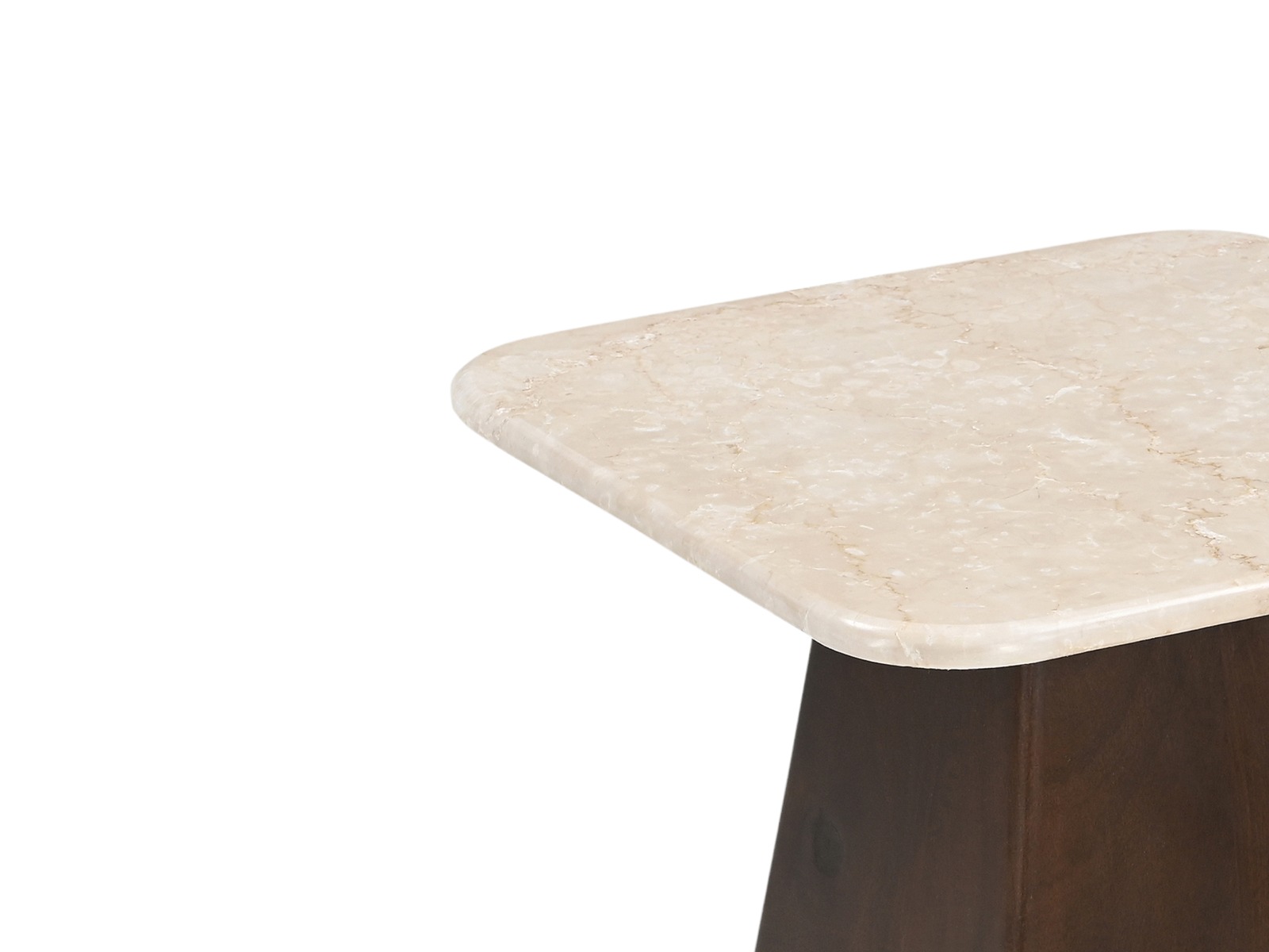 Beistelltisch Bottecino 45 x 45 cm Mangoholz braun Marmor