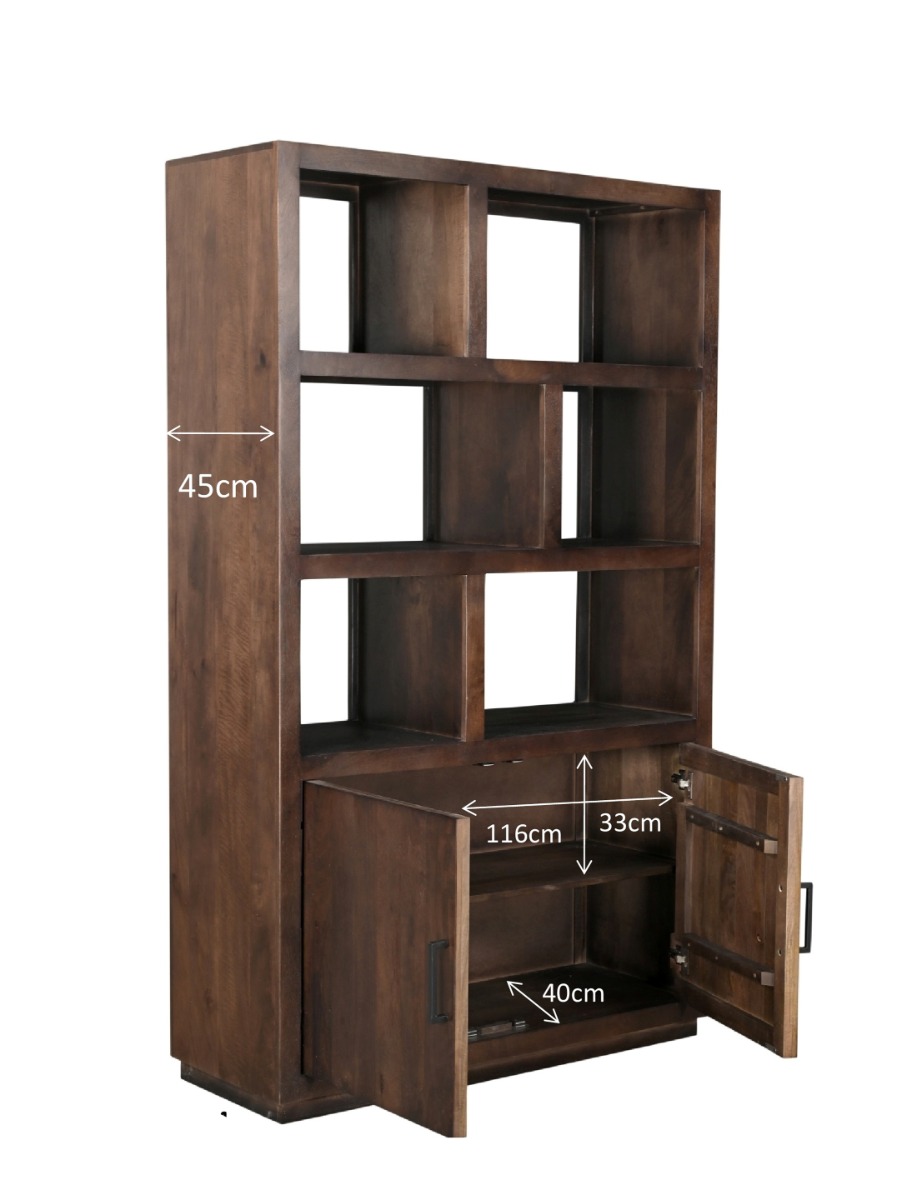 Schrank Regal Jaxx B 120 cm Mangoholz braun
