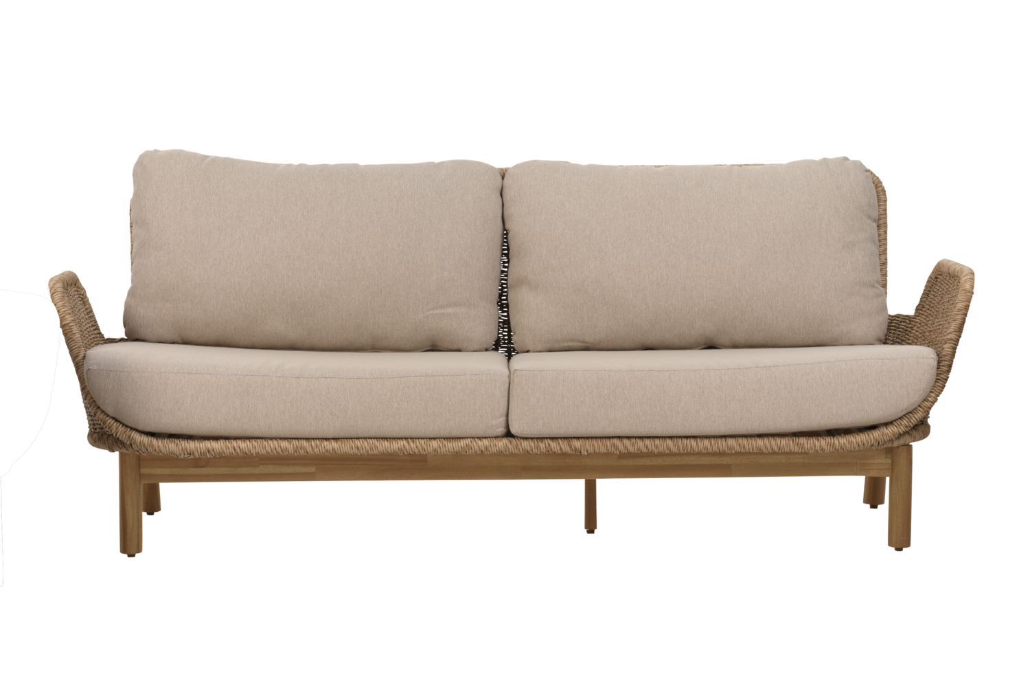 2,5 Sitzer Gartensofa Sofa Lily mit Kissen Kunstrattan Teakholz