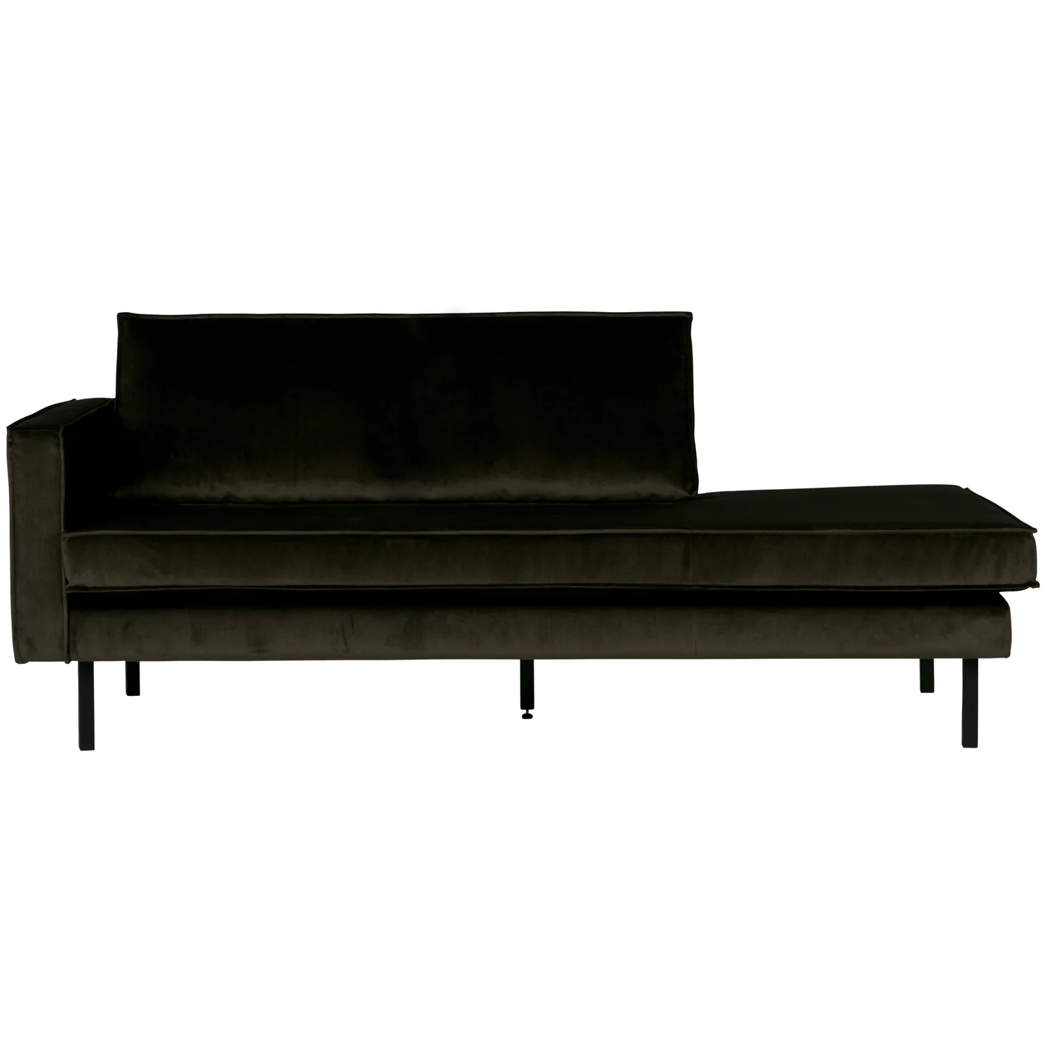 Sofa Chaiselongue RODEO Recamiere Samt dunkelgrün links Tagesbett