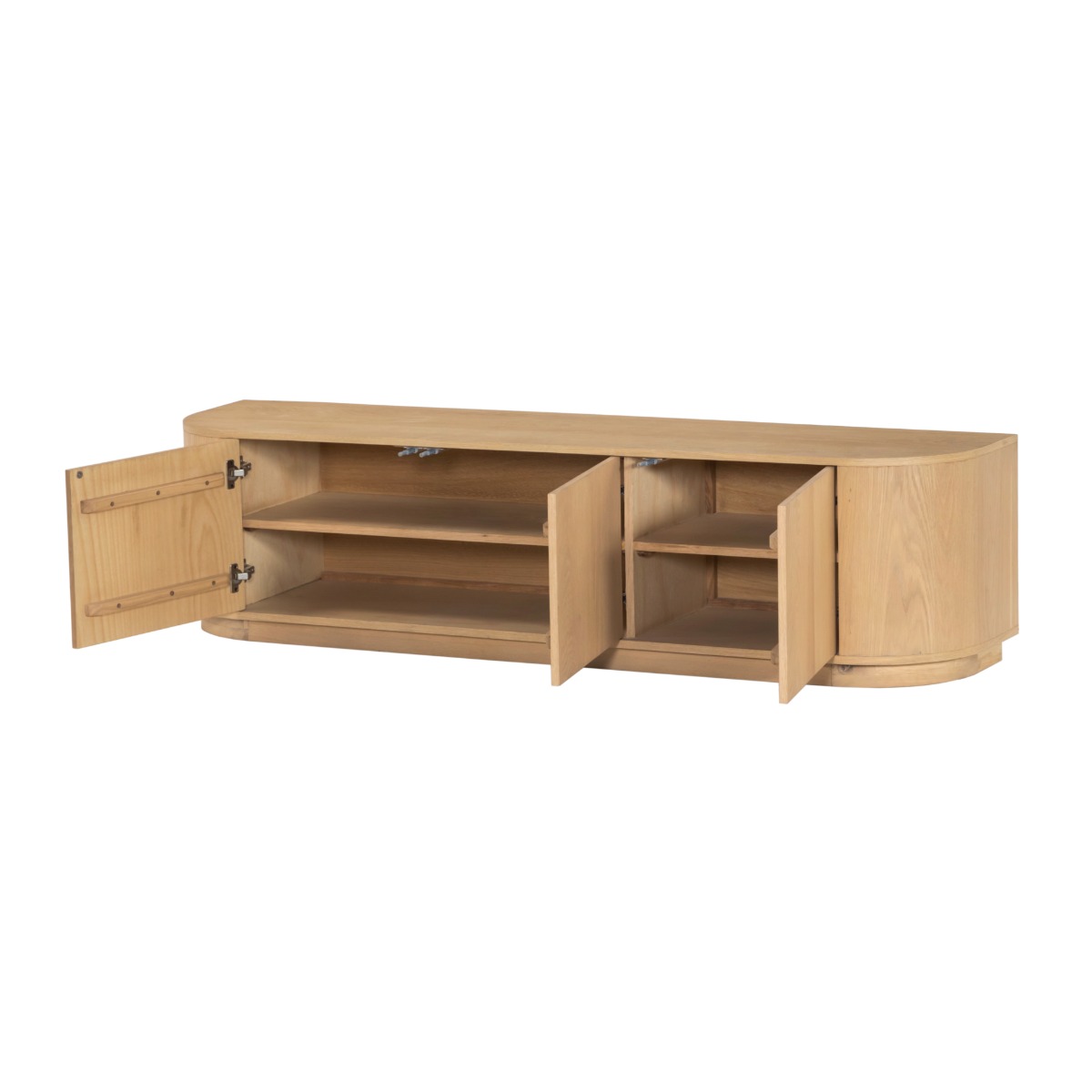 TV Möbel Lowboard Novero 180 cm Eichenholzfurnier natur