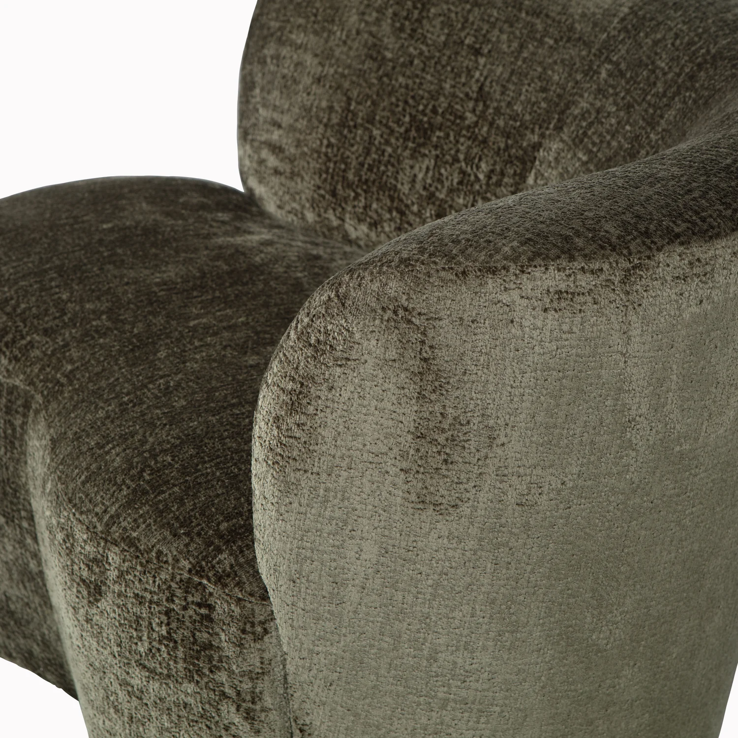 Kleines Sofa Stone rechts 112 cm Struktur-Samt warmgrün Loungesofa