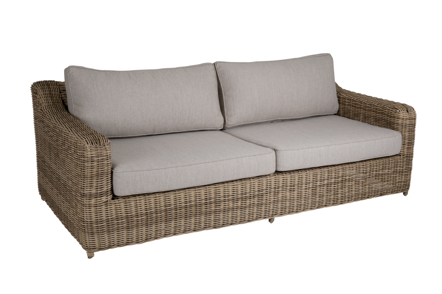3 Sitzer Gartensofa Sofa Glendon 219 cm mit Kissen Kunstrattan beige