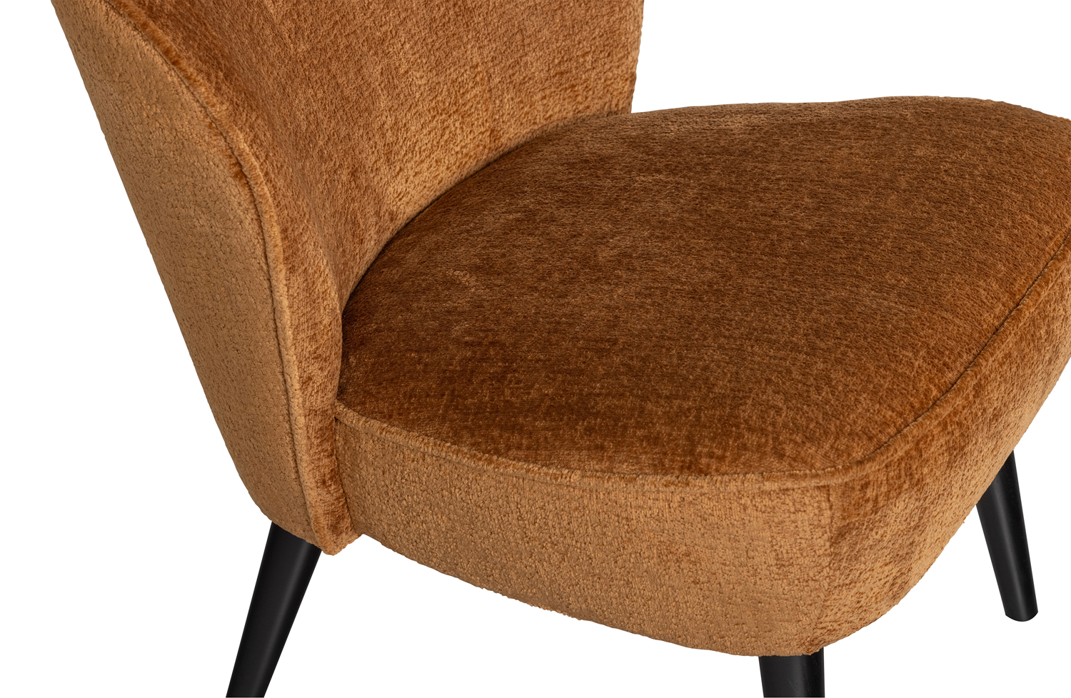 woood Sessel SARA structure velvet cognac Clubsessel