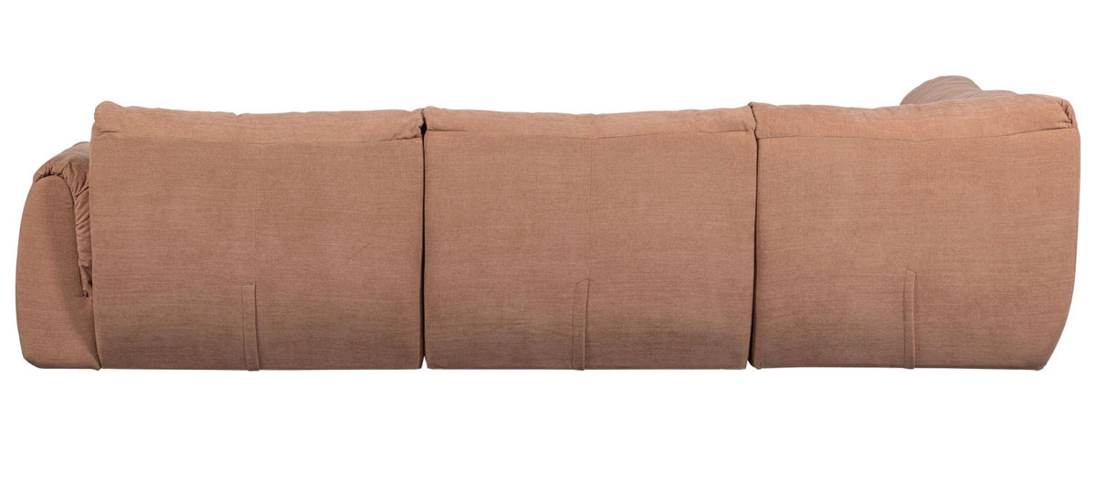 woood Ecksofa BAGGY Webstoff Chinelle altrosa Chaiselongue links