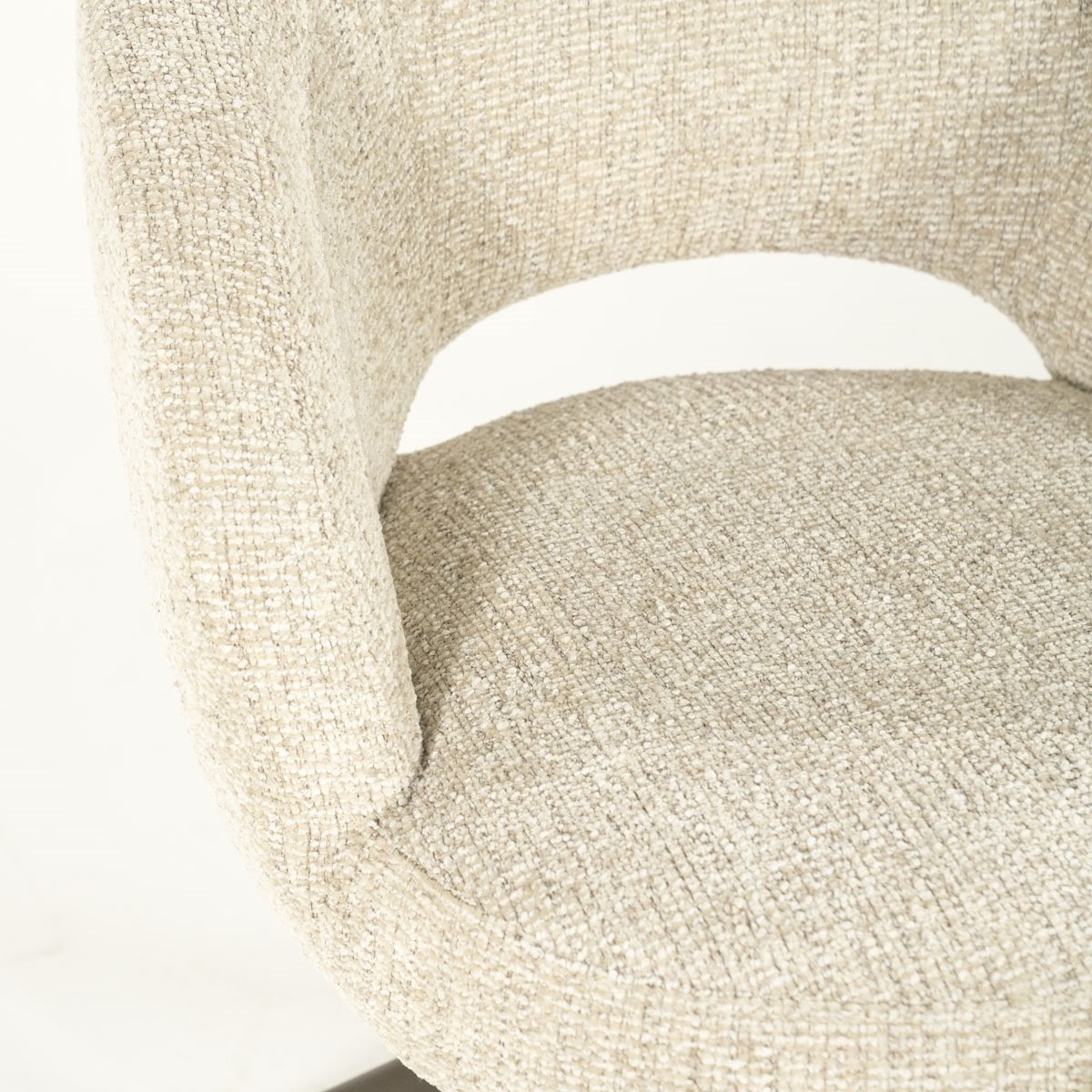 Esszimmerstuhl Alissa Drehstuhl Stuhl mit Armlehnen Stoff beige
