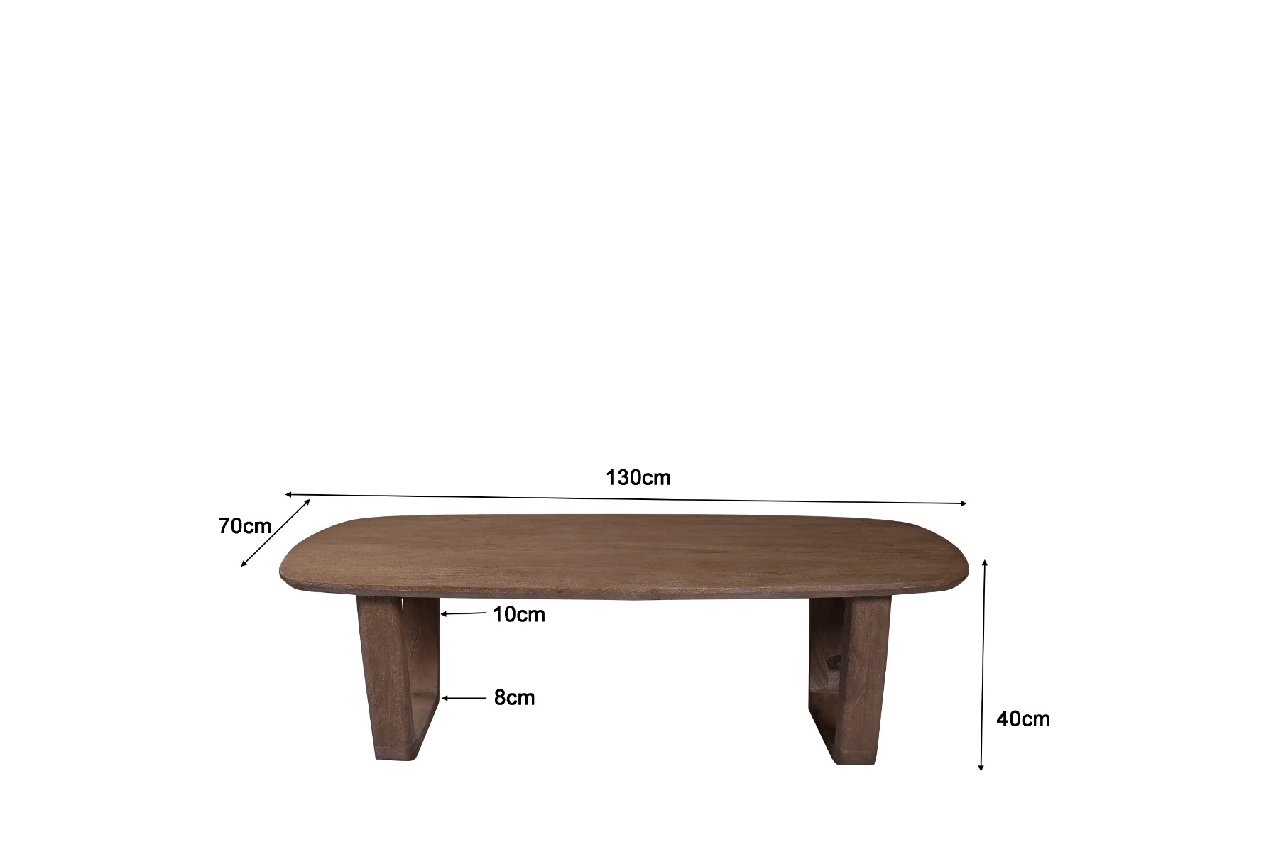 Couchtisch Cortez 130 x 70 cm Mangoholz braun