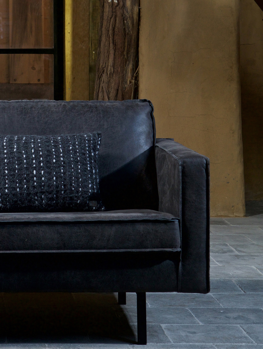 Ecksofa Rodeo Leder schwarz Recamiere Links