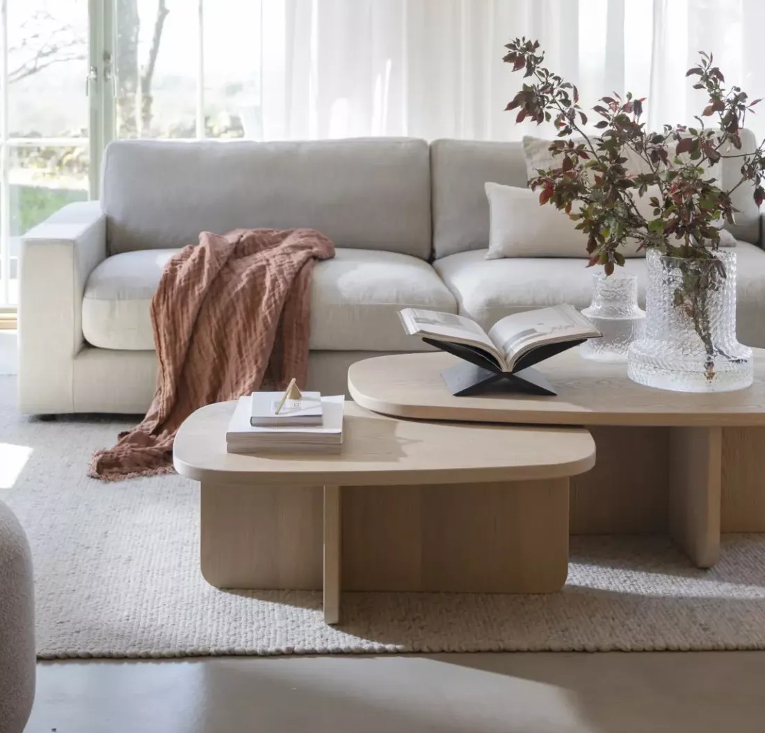 2er Set Couchtisch WILLINGS Eiche white wash