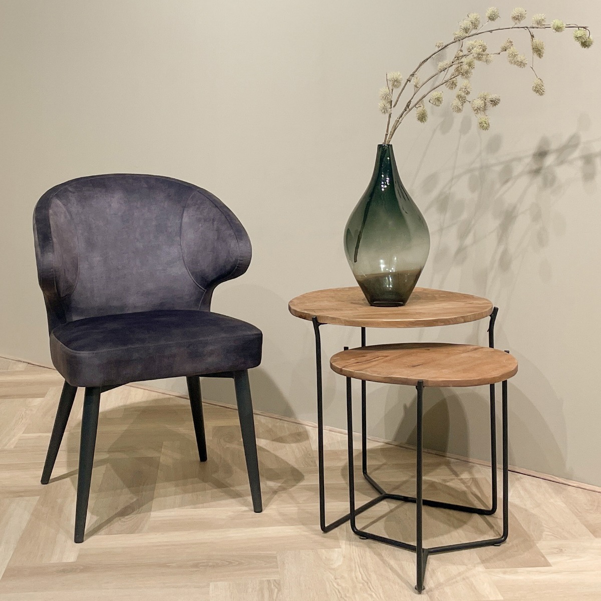 Esszimmerstuhl Donna Stuhl Stoff Velvet anthrazit