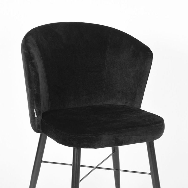 Esszimmerstuhl Stuhl WIND schwarz Velvet Samt Samtstuhl