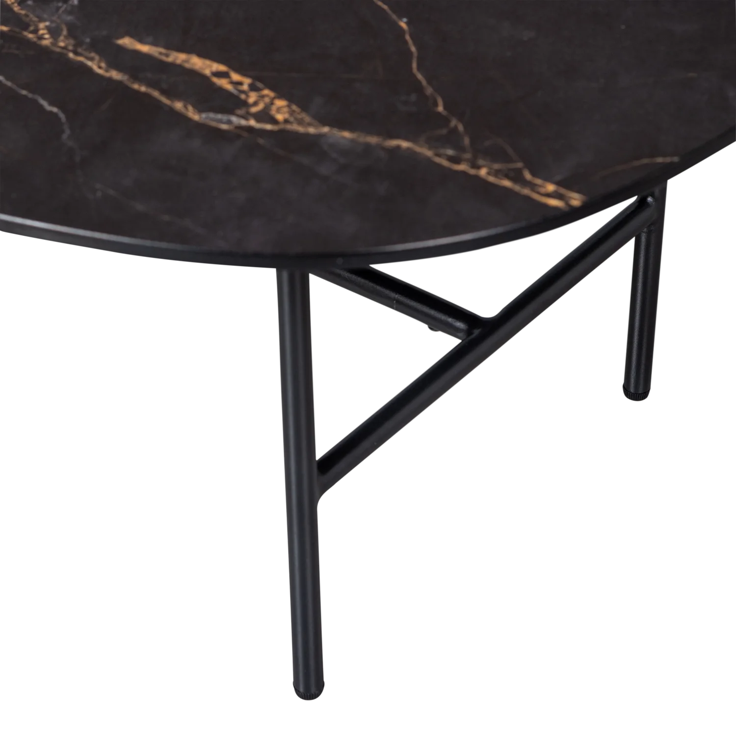 Couchtisch VAJEN 80 x 60 cm Porzellan Metall schwarz