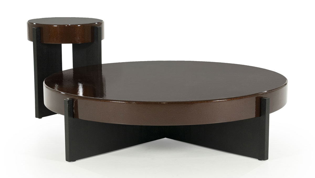 Beistelltisch Juliet rund Ø 40 cm MDF Eiche Furnier braun