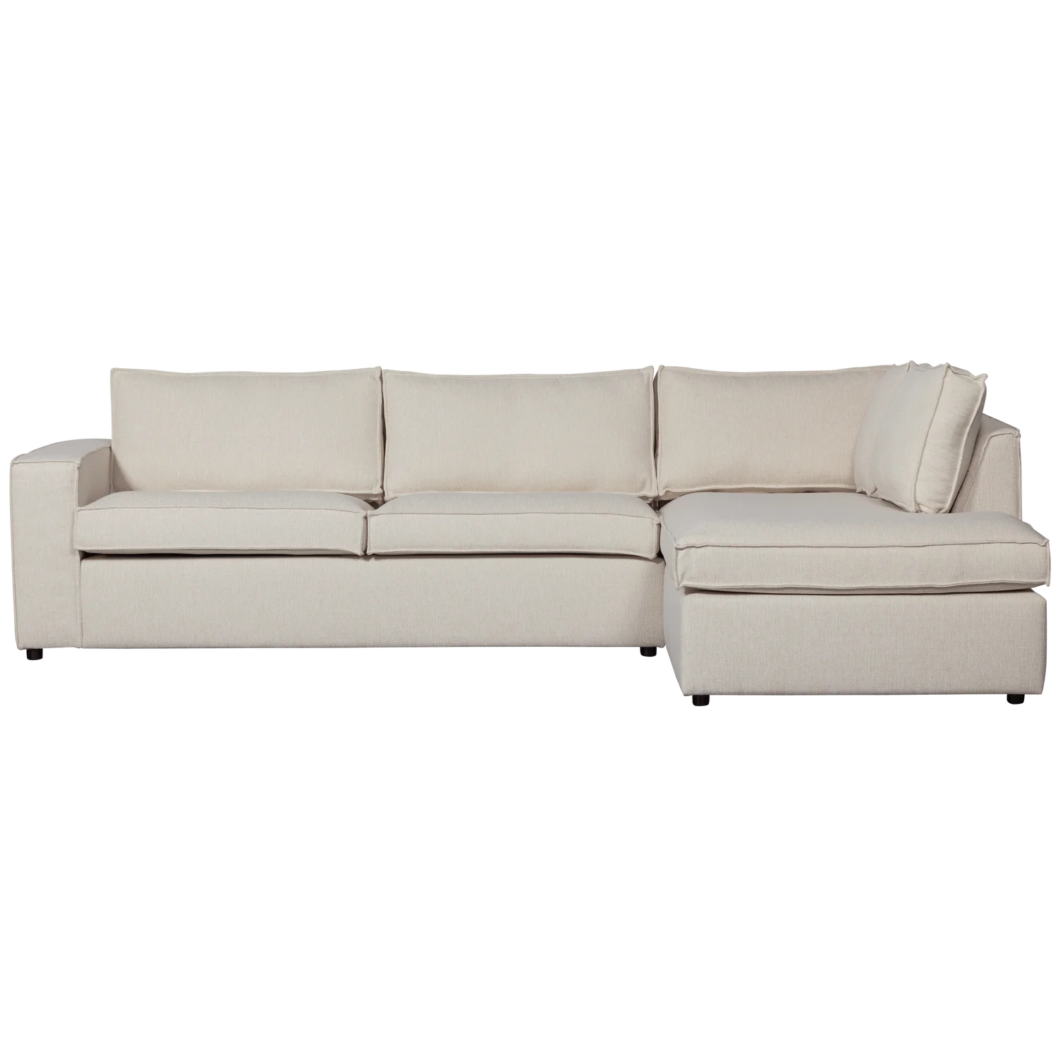 Ecksofa Sofa THOMAS Bezug Webstoff natur Chaiselongue rechts