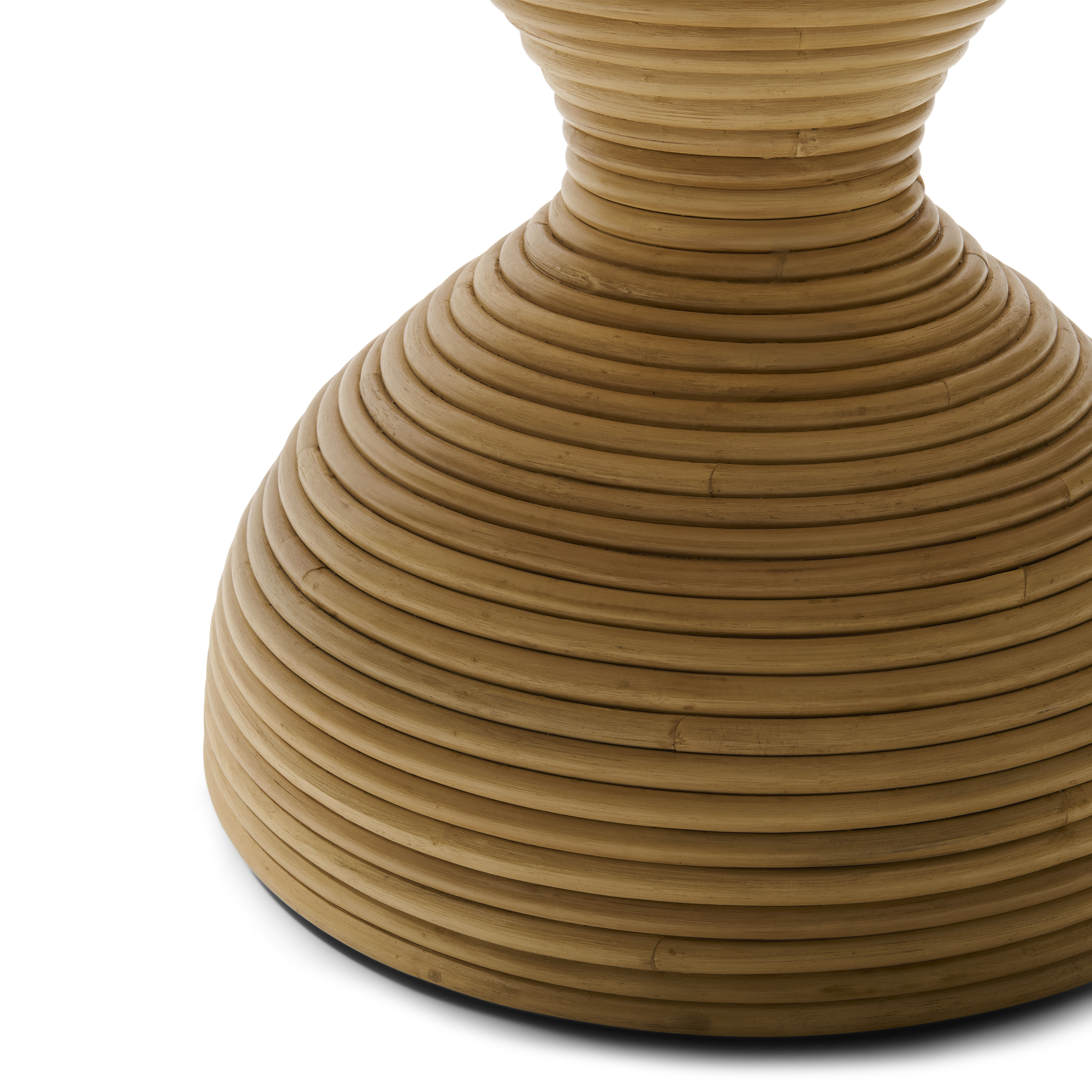  Rivièra Maison Esstisch Vedella Ø 130 cm Marmor Beige mit Kubu-Rattan