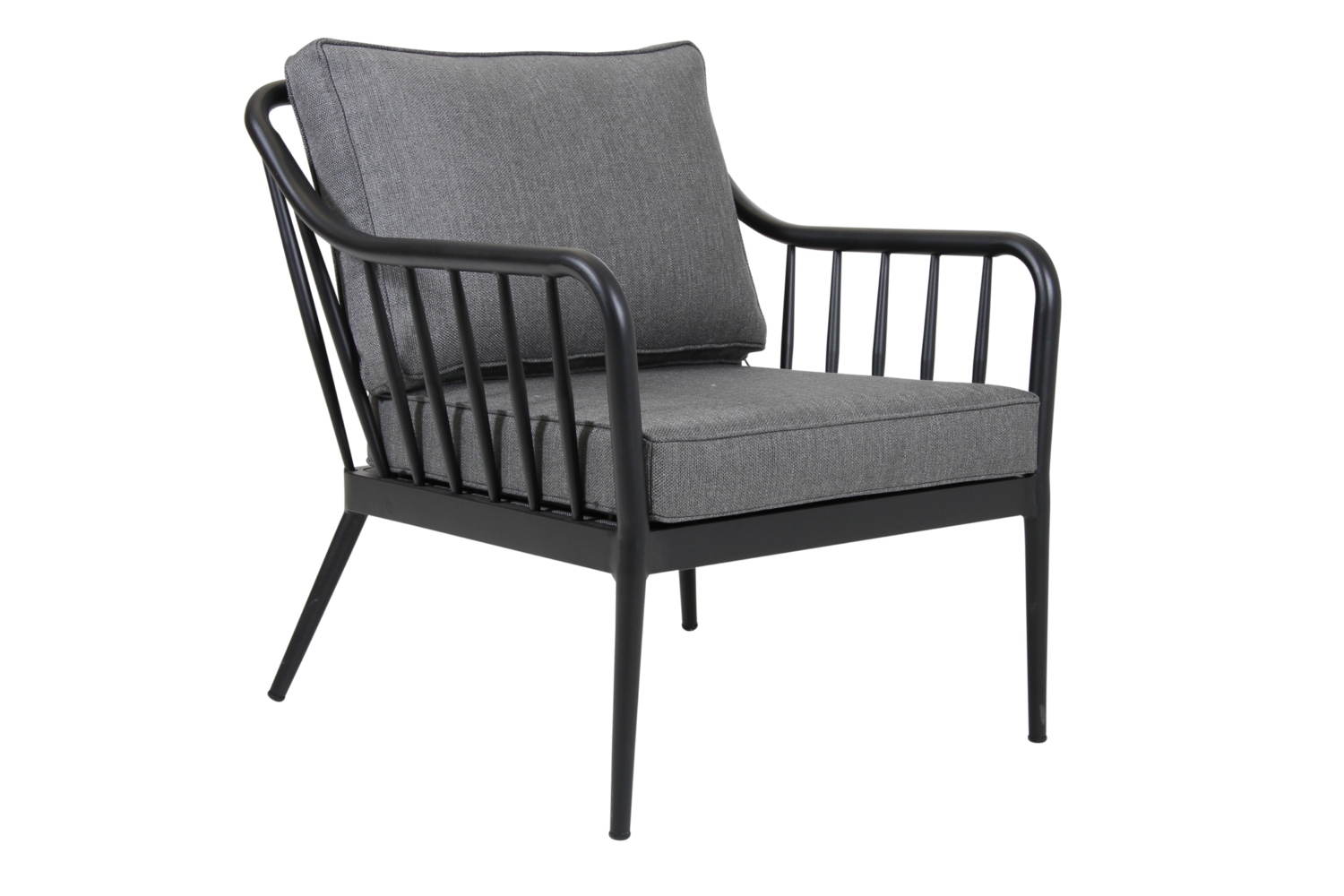 Gartensessel Gartenstuhl Coleville mit Kissen Aluminium schwarz