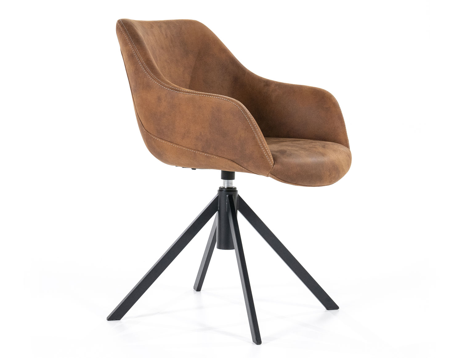 Stuhl Menno cognac drehbar mit Armlehnen