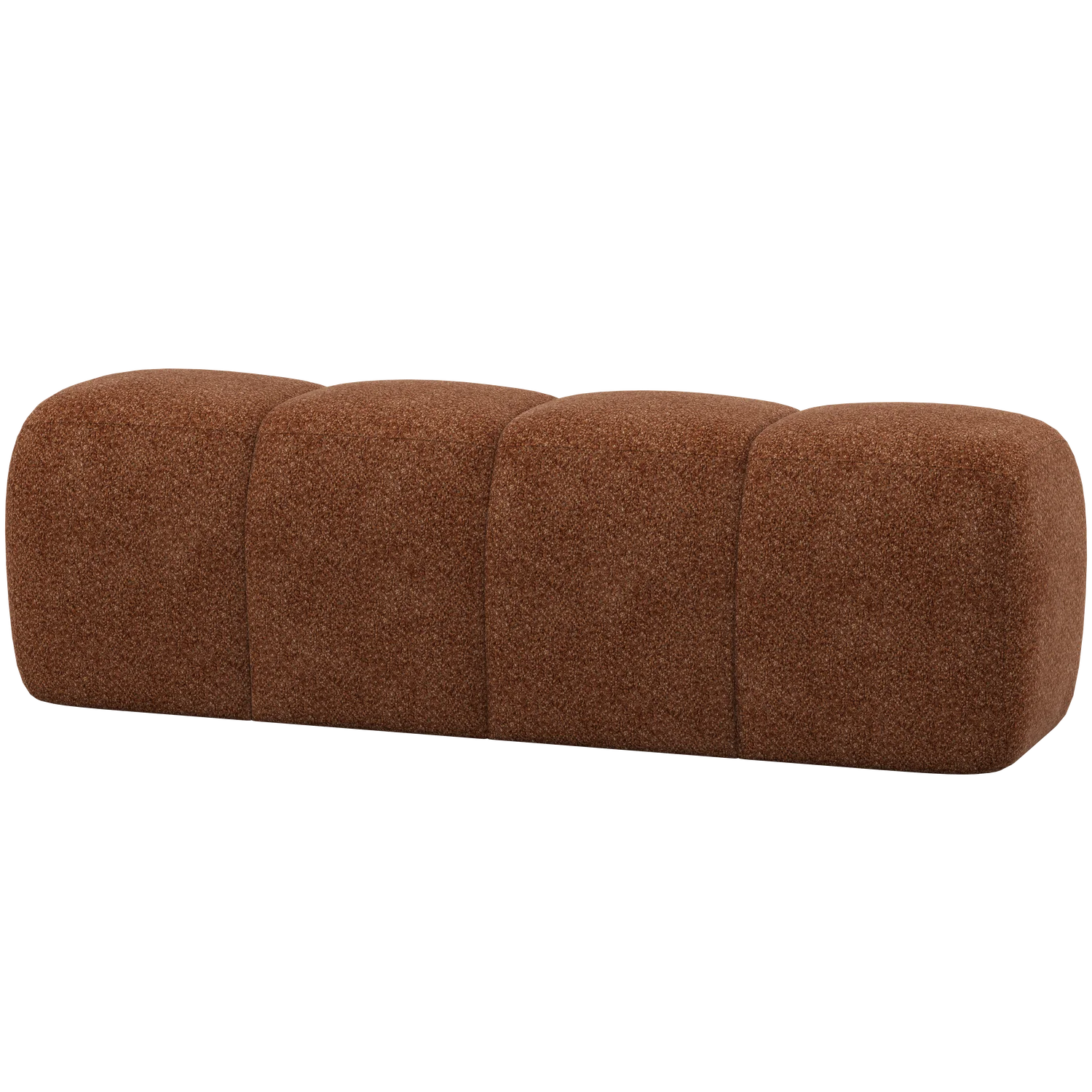 Esszimmerbank Hocker MOJO 164 cm Chenille Wolle rostbraun