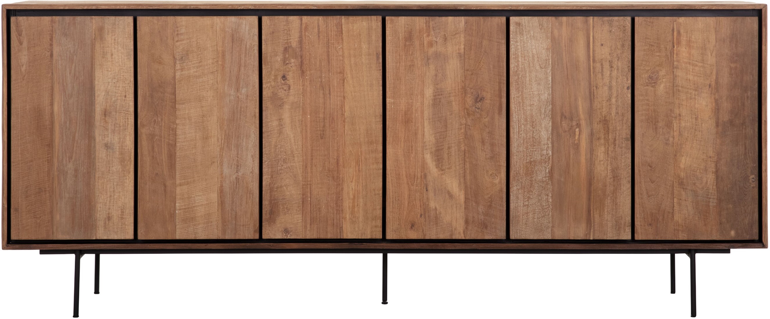 Sideboard Metropole 220 cm recyceltes Teakholz massiv Metall Kommode