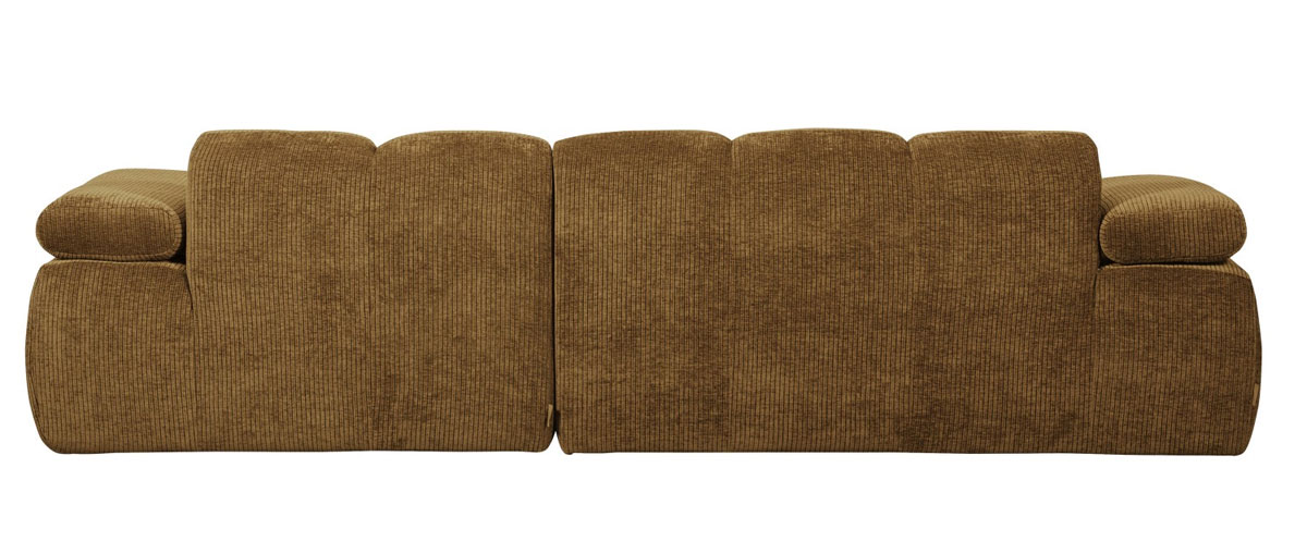 woood Chaiselongue Sofa MOJO rechts gerippter Stoff honiggelb