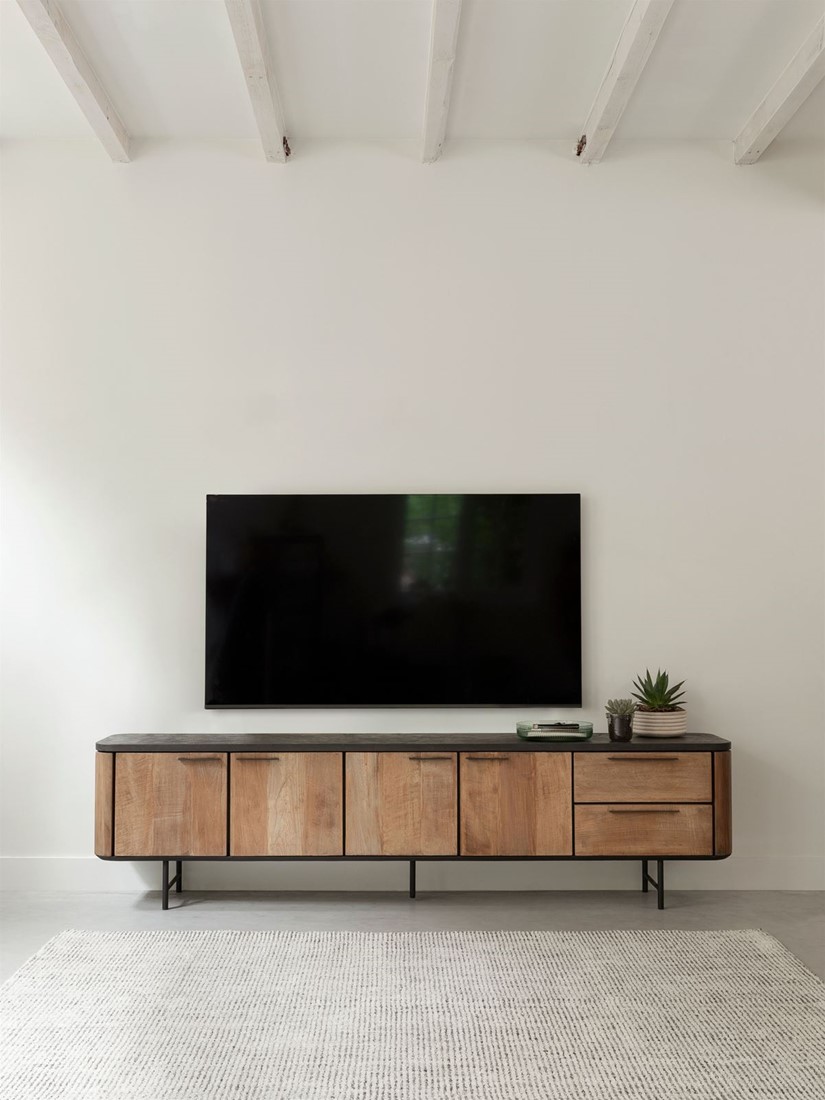 TV Möbel Soho 230 cm recyceltes Teakholz Mortex Lowboard