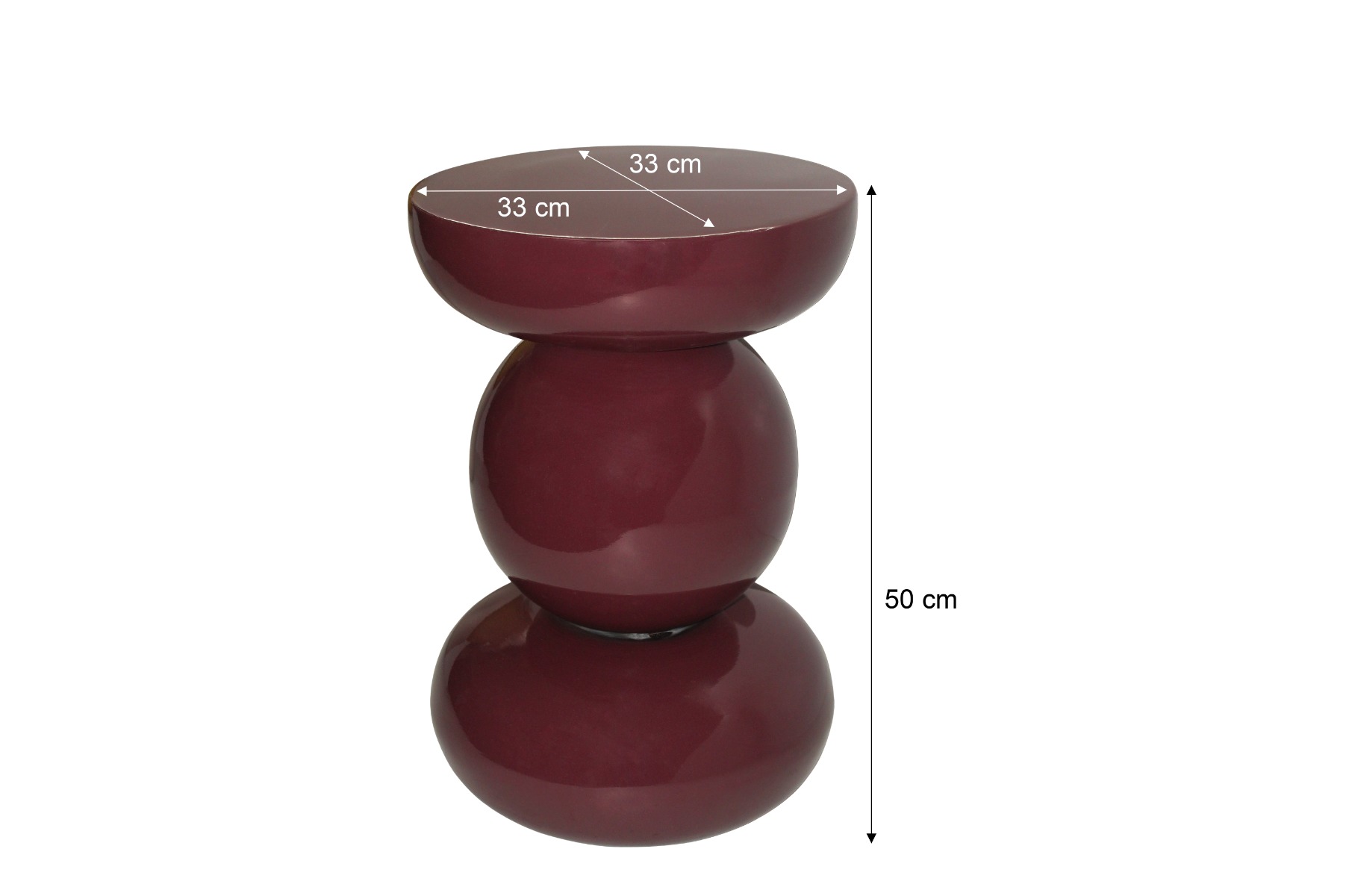 Beistelltisch Dex rund Ø 33 cm Metall Violett Anstelltisch Sofatisch