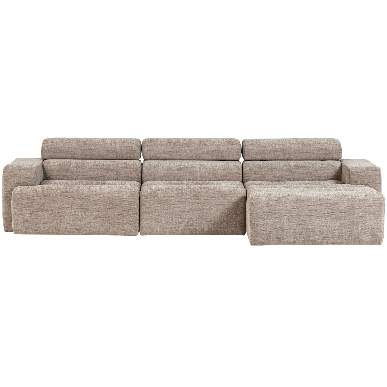 Ecksofa Sofa NOVI Bezug Melange natur Chaiselongue rechts