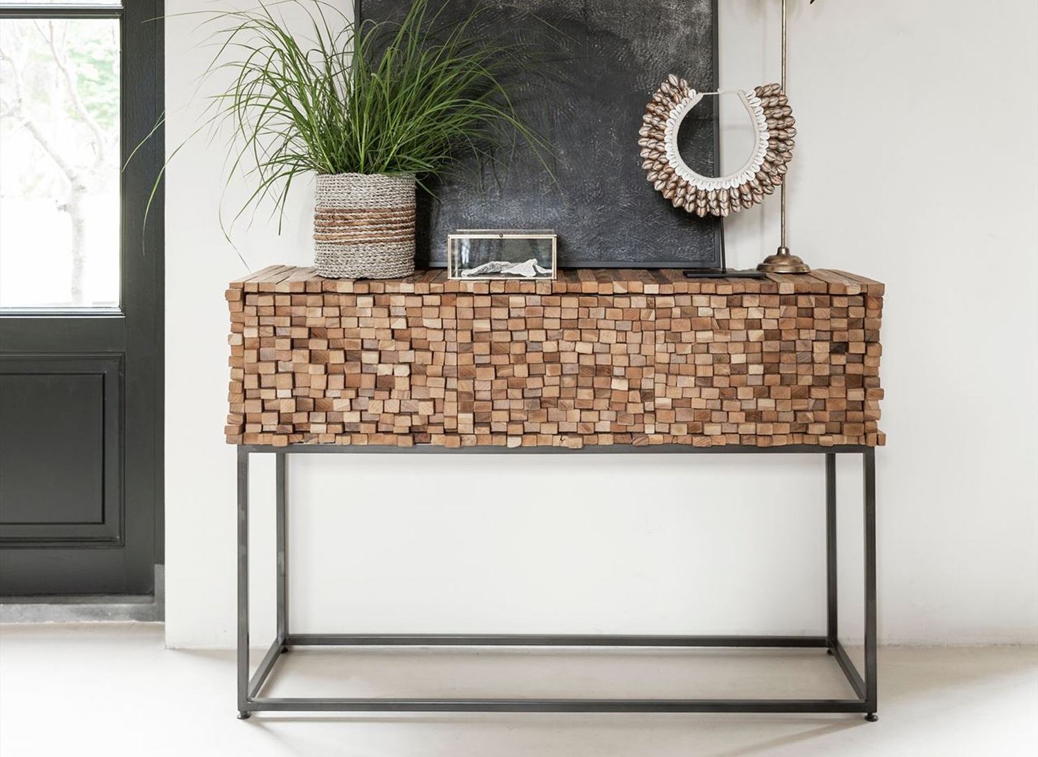Sideboard Sticks B 125 cm Konsole recyceltes Teakholz