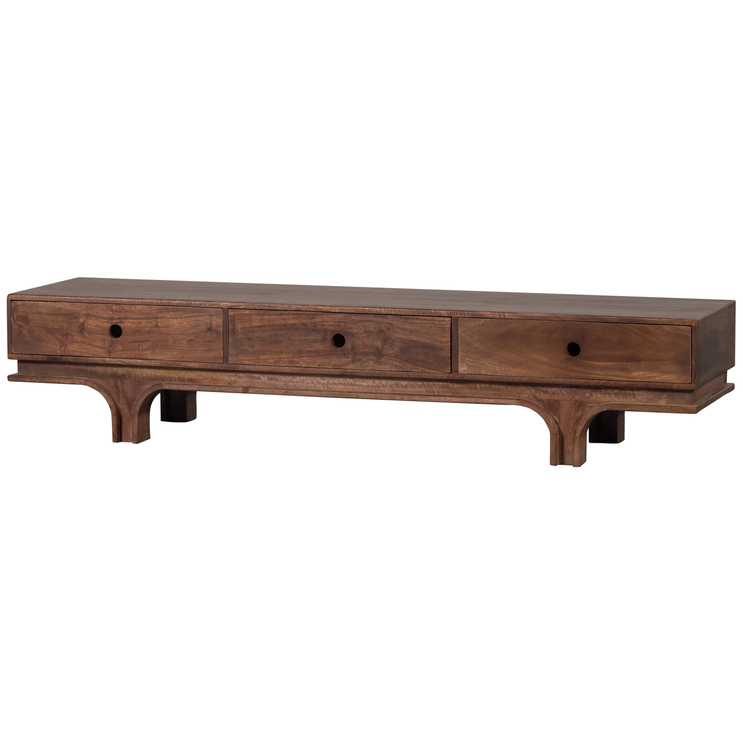 TV Möbel Lowboard STAES 180 cm Mango Massivholz wallnussbraun