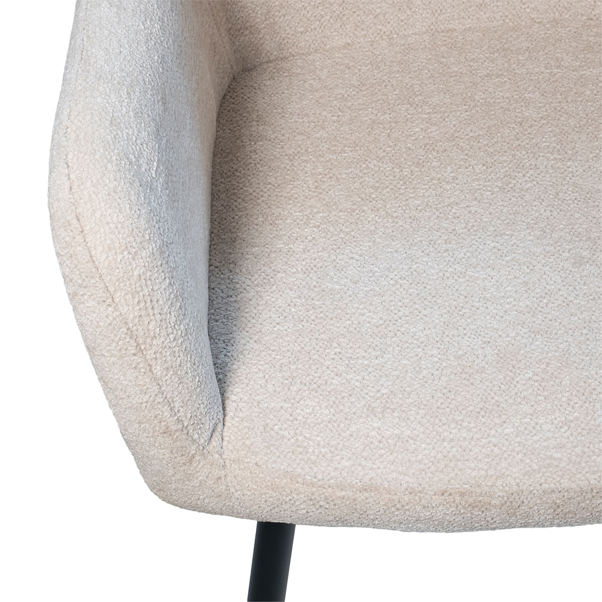 Esszimmerstuhl Stuhl Maribell mit Armlehne Metall Bezug beige