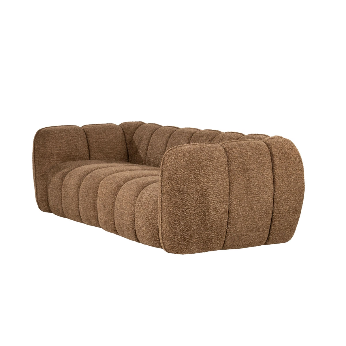 BY-BOO Sofa Cubetto braun 220 cm Stoffbezug