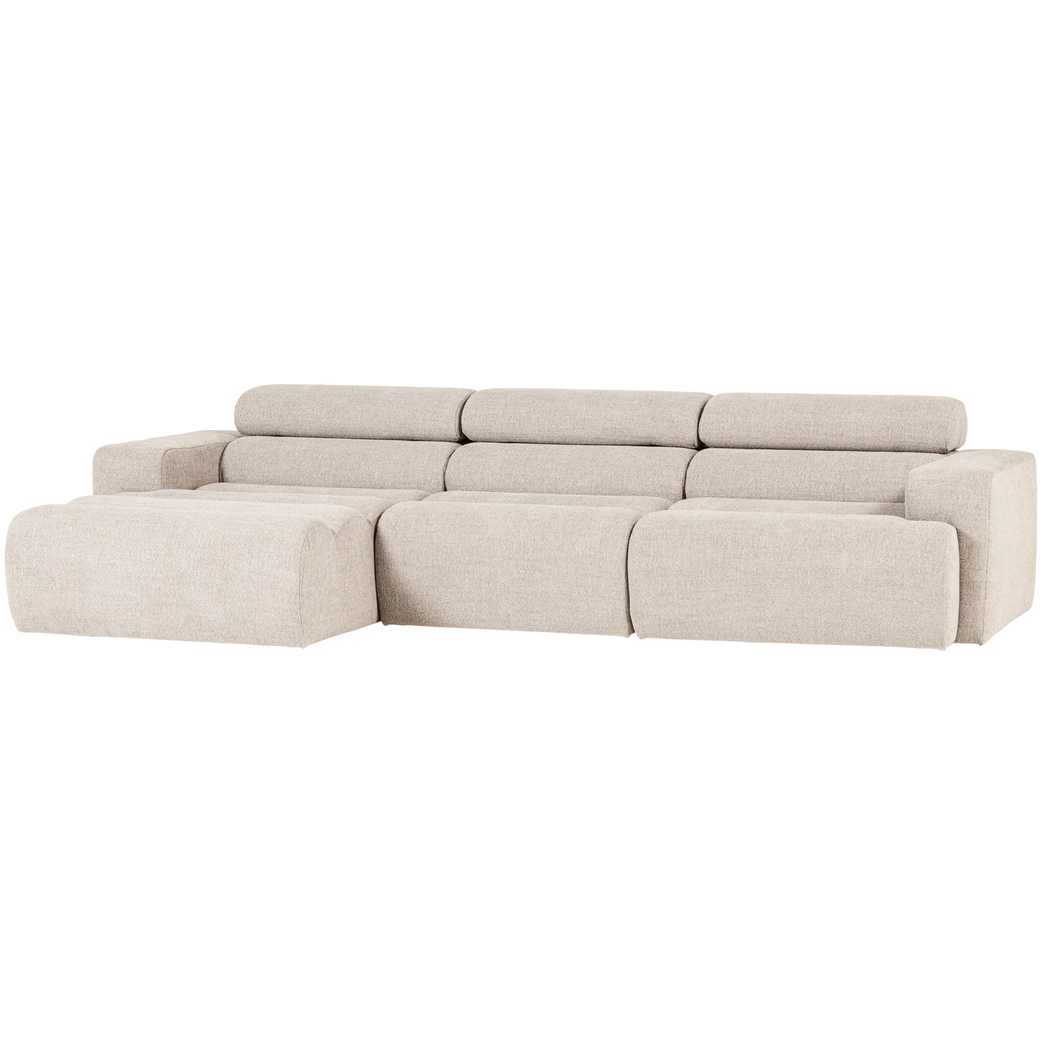 Ecksofa Sofa NOVI Bezug Bouclé natur Chaiselongue links