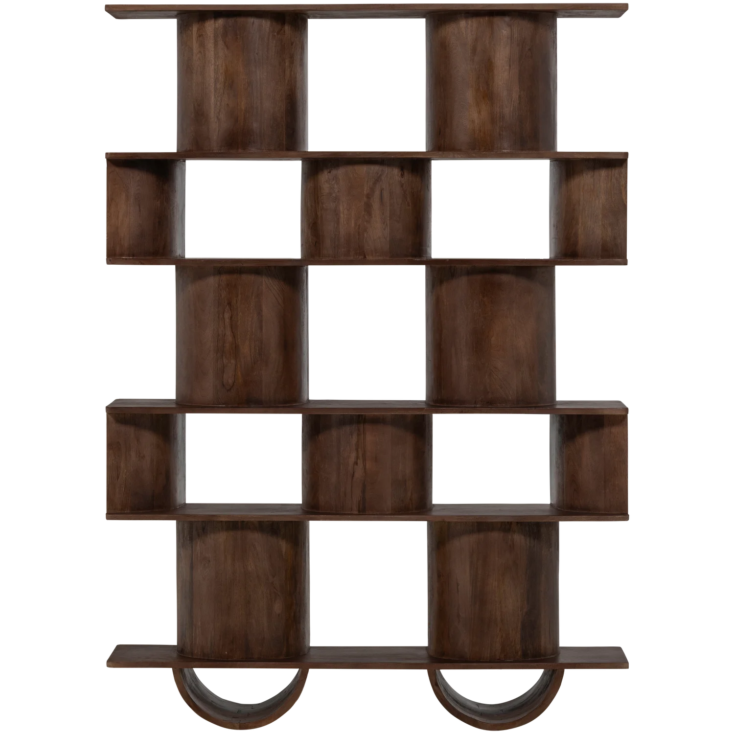 Bücherregal Regal SINNE offen H 180 cm Mangoholz dunkelbraun